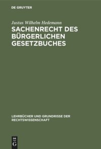 cover of the book Sachenrecht des Bürgerlichen Gesetzbuches