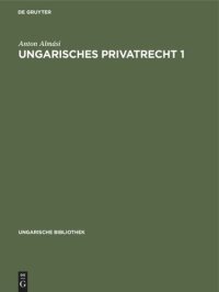 cover of the book Ungarisches Privatrecht 1