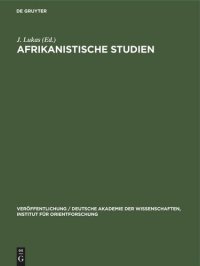 cover of the book Afrikanistische Studien