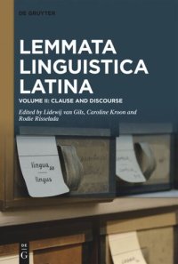 cover of the book Lemmata Linguistica Latina: Volume II Clause and Discourse