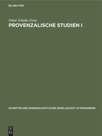 cover of the book Provenzalische Studien I