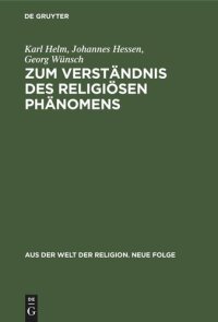 cover of the book Zum Verständnis des religiösen Phänomens