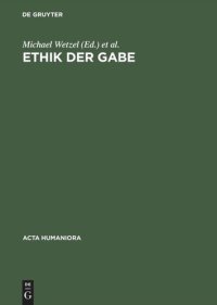 cover of the book Ethik der Gabe: Denken nach Jacques Derrida