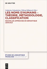 cover of the book Les noms d’humains – théorie, méthodologie, classification: Nouvelles approches en sémantique lexicale