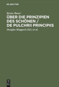 cover of the book Über die Prinzipien des Schönen / De pulchrii principiis: Eine Preisschrift