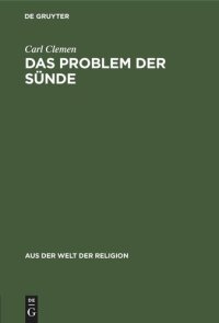 cover of the book Das Problem der Sünde