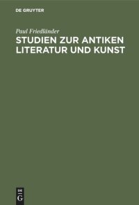 cover of the book Studien zur antiken Literatur und Kunst