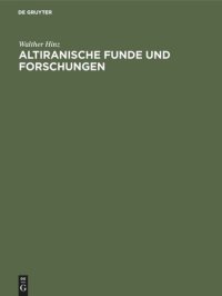 cover of the book Altiranische Funde und Forschungen