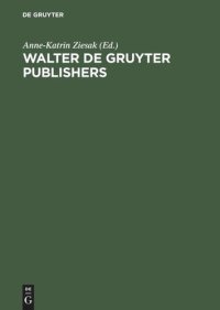 cover of the book Walter de Gruyter Publishers: 1749-1999