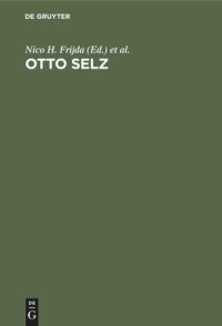 cover of the book Otto Selz: His Contribution to Psychology