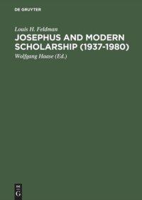 cover of the book Josephus and Modern Scholarship (1937–1980)