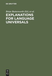 cover of the book Explanations for Language Universals