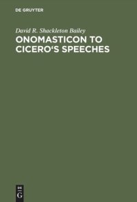 cover of the book Onomasticon to Cicero's Speeches