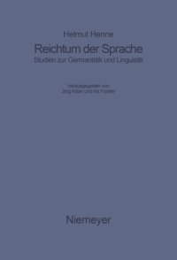 cover of the book Reichtum der Sprache: Studien zur Germanistik und Linguistik