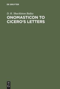 cover of the book Onomasticon to Cicero's Letters