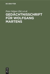 cover of the book Gedächtnisschrift für Wolfgang Martens