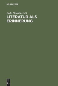 cover of the book Literatur als Erinnerung: Winfried Woesler zum 65. Geburtstag