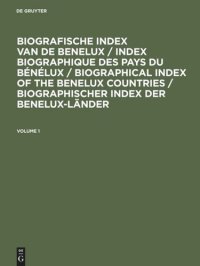 cover of the book Biografische Index van de Benelux