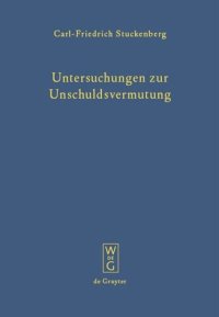 cover of the book Untersuchungen zur Unschuldsvermutung