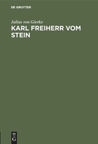 cover of the book Karl Freiherr vom Stein: Zum 200. Geburtag am 26.10.1957