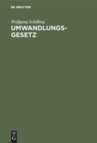 cover of the book Umwandlungsgesetz: Kommentar