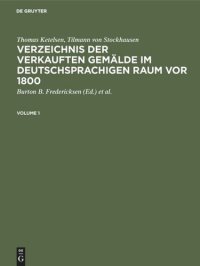 cover of the book Verzeichnis der verkauften Gemälde im deutschsprachigen Raum vor 1800