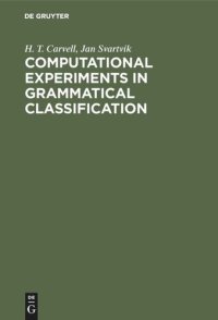 cover of the book Computational Experiments in Grammatical Classification