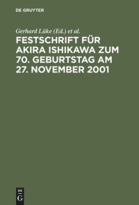 cover of the book Festschrift für Akira Ishikawa zum 70. Geburtstag am 27. November 2001