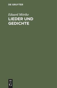 cover of the book Lieder und Gedichte: In Auswahl