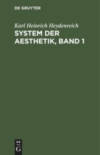 cover of the book System der Aesthetik, Band 1