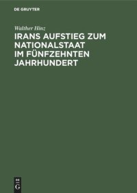 cover of the book Irans Aufstieg zum Nationalstaat im fünfzehnten Jahrhundert