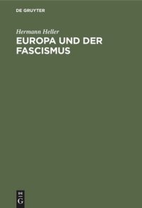 cover of the book Europa und der Fascismus