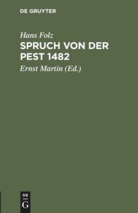 cover of the book Spruch von der Pest 1482