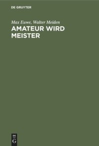 cover of the book Amateur wird Meister