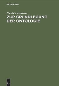 cover of the book Zur Grundlegung der Ontologie