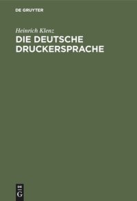 cover of the book Die deutsche Druckersprache