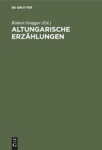 cover of the book Altungarische Erzählungen