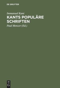 cover of the book Kants Populäre Schriften