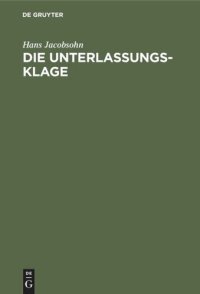 cover of the book Die Unterlassungsklage