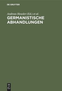 cover of the book Germanistische Abhandlungen: Hermann Paul zum 17. März 1902 dargebracht