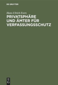 cover of the book Privatsphäre und Ämter für Verfassungsschutz