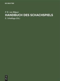 cover of the book Handbuch des Schachspiels