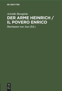 cover of the book Der arme Heinrich / Il povero Enrico: Versione in Prosa