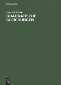 cover of the book Quadratische Gleichungen