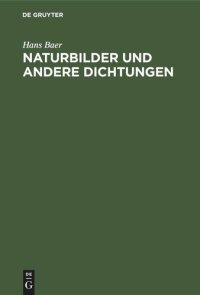 cover of the book Naturbilder und andere Dichtungen