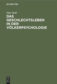 cover of the book Das Geschlechtsleben in der Völkerpsychologie