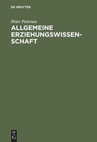 cover of the book Allgemeine Erziehungswissenschaft