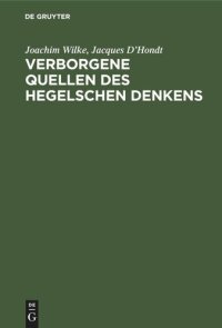 cover of the book Verborgene Quellen des Hegelschen Denkens