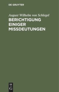 cover of the book Berichtigung einiger Mißdeutungen