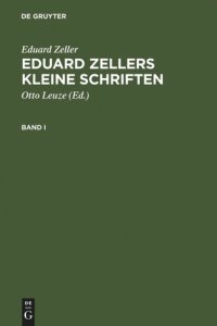 cover of the book Eduard Zellers Kleine Schriften